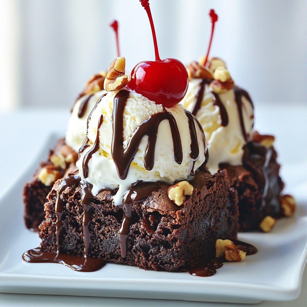 Chocolate Fudge Brownie Sundaes Irresistible Dessert Treat